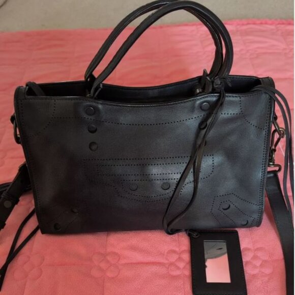AUTHENTIC BALENCIAGA MATTE BLACK OUT CALFSKIN SMALL HANDBAG PERFECT CONDITION - Picture 1 of 13